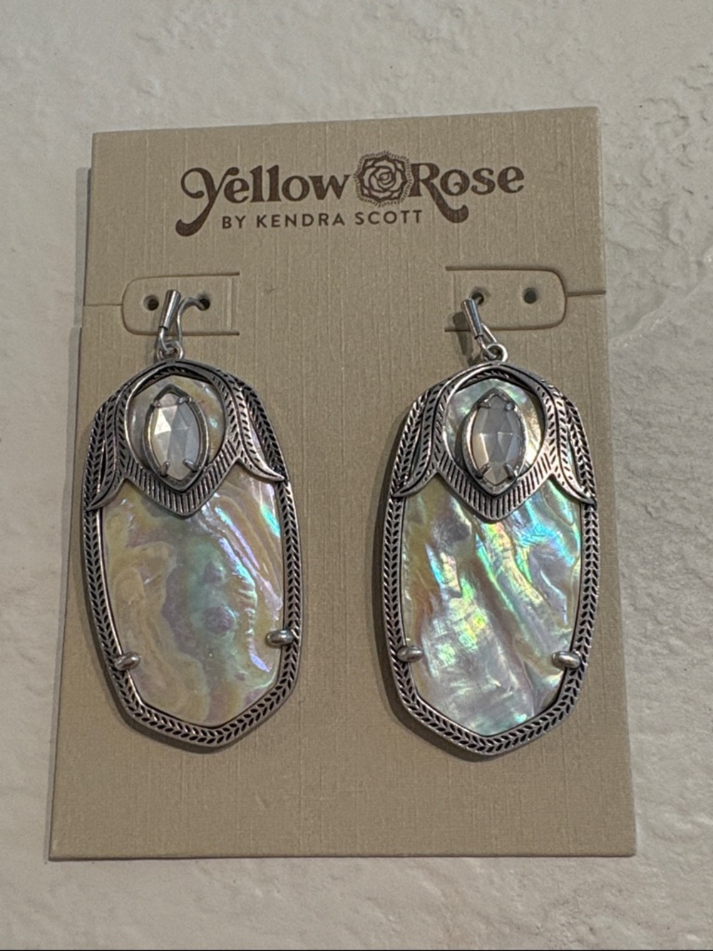 Kendra Scott Darby Silver Mother-of-Pearl Drop Earrings